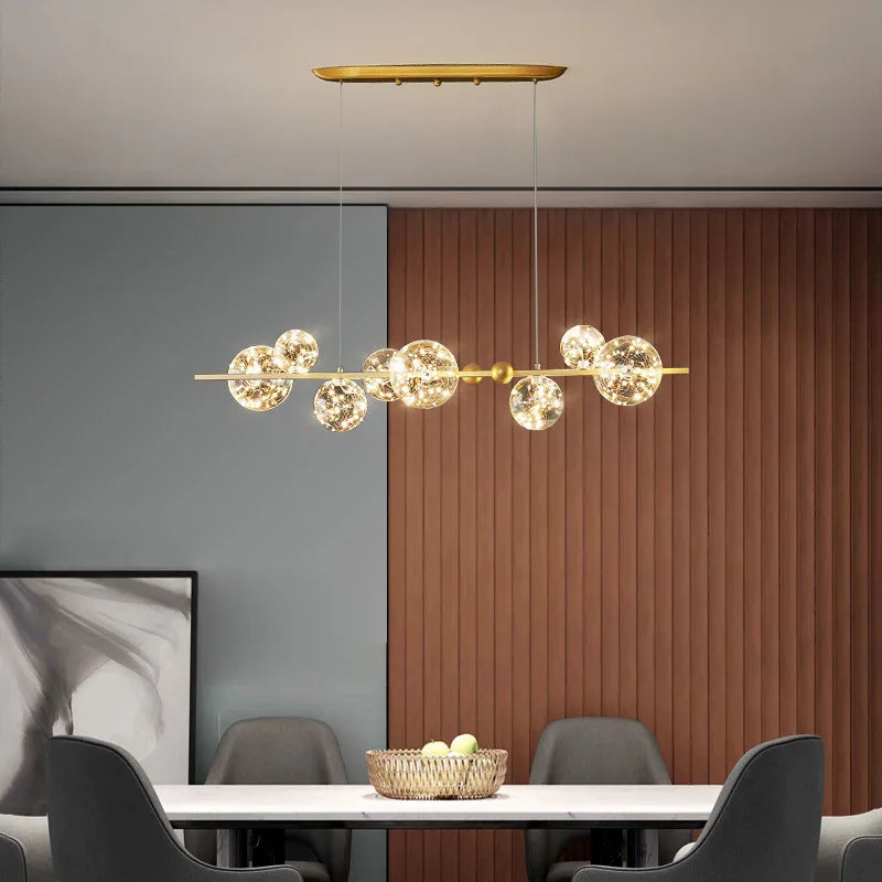 LED-Kronleuchter Sternenhimmel nordisch Glaskugel dimmbar - vue 4 sur 14