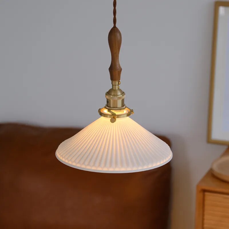Suspension en céramique et cuivre au design nordique Vintage - vue 7 sur 8