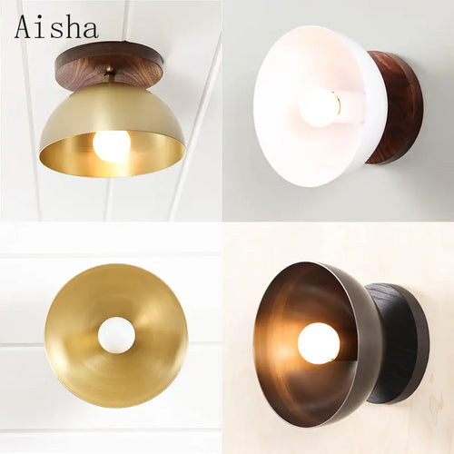 plafonnier en laiton nordique en bois massif design moderne pour décoration - vue 2 sur 8