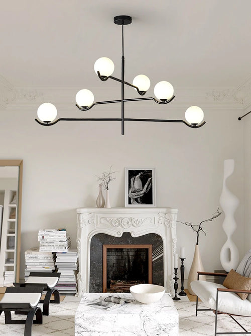 Minimalistische postmoderne Pendelleuchte für ein elegantes und modernes Interieur - vue 4 sur 12