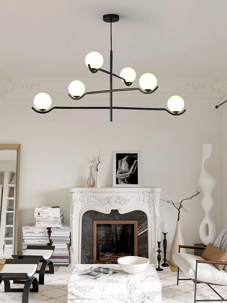 Minimalistische postmoderne Pendelleuchte für ein elegantes und modernes Interieur - vue 3 sur 12