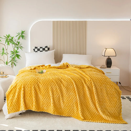 plaid à carreaux moelleux pour canapé et lit