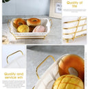 Golden Metal Wire Bread Baskets for Storage Pantry, Fruit Sorage Basket Container Durable Desktop Decoration Snack Box