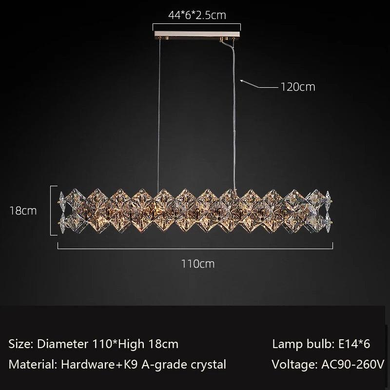lustre en cristal design minimaliste pour un intérieur élégant - vue 8 sur 8