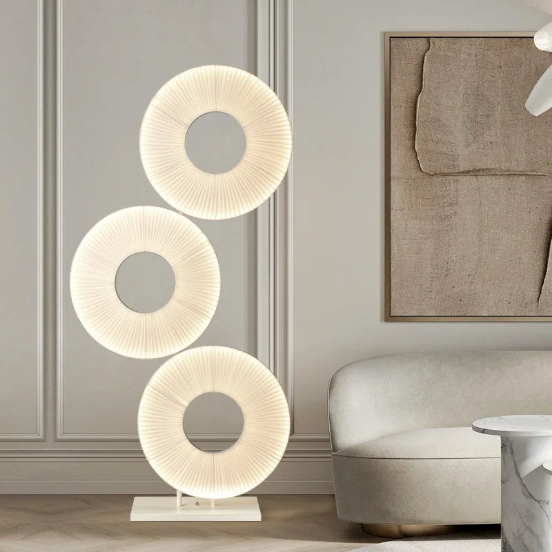 lustre moderne en tissu iris led pour décoration d'hôtel - vue 5 sur 15