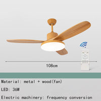 ventilateur de plafond moderne en bois avec lumière led et télécommande