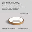 Moderne LED-Deckenleuchte Rund Holzoptik Ultraflach Dekorativ