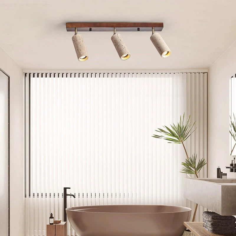 Projecteur Led 3 têtes plafonnier monté en Surface pierre bois Spot lumière longue mur Foco pour salon vestiaire magasin de vêtements - vue 4 sur 7