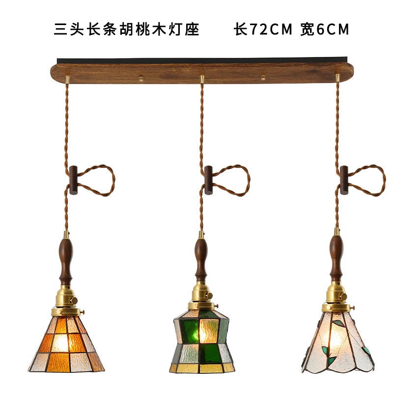 Vintage Pendelleuchte im japanischen Stil aus Holz und Messing für stilvolle Wohnräume - vue 12 sur 23