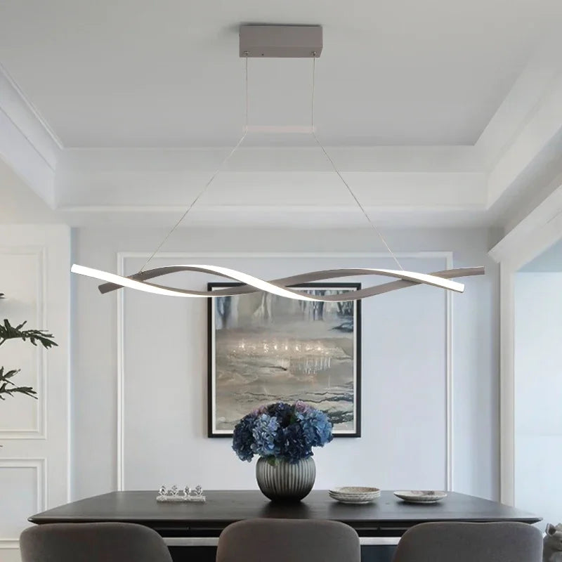 lustre led rotatif moderne à intensité variable pour éclairage décoratif - vue 6 sur 12