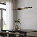 Moderne Pendelleuchte aus Holz LED-Langversion für Esstisch, Küche, Wohnzimmer und Büro