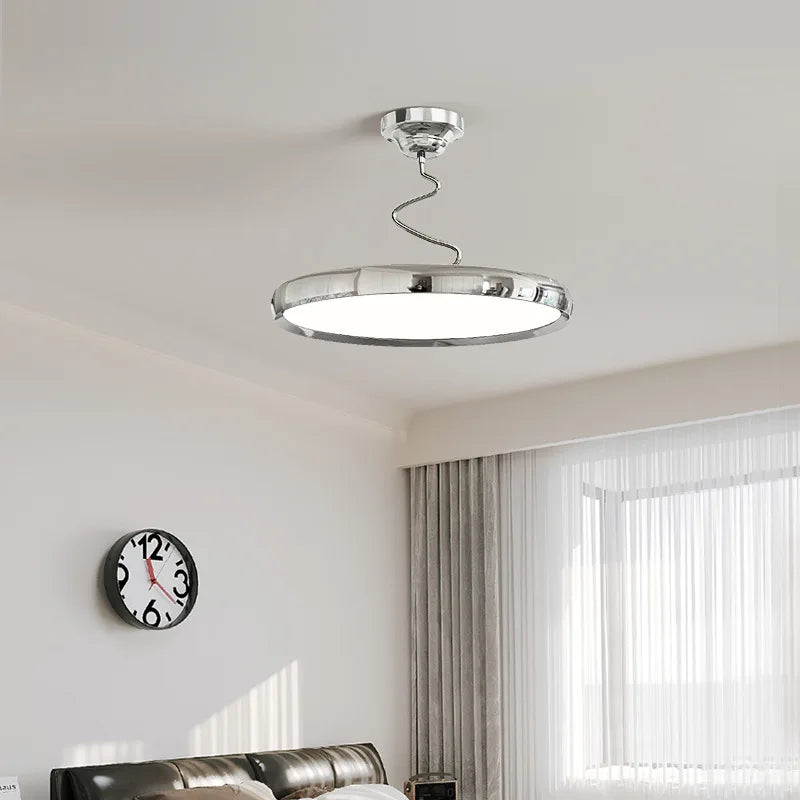 lustre moderne simple style nordique en aluminium avec lumières LED - vue 4 sur 18