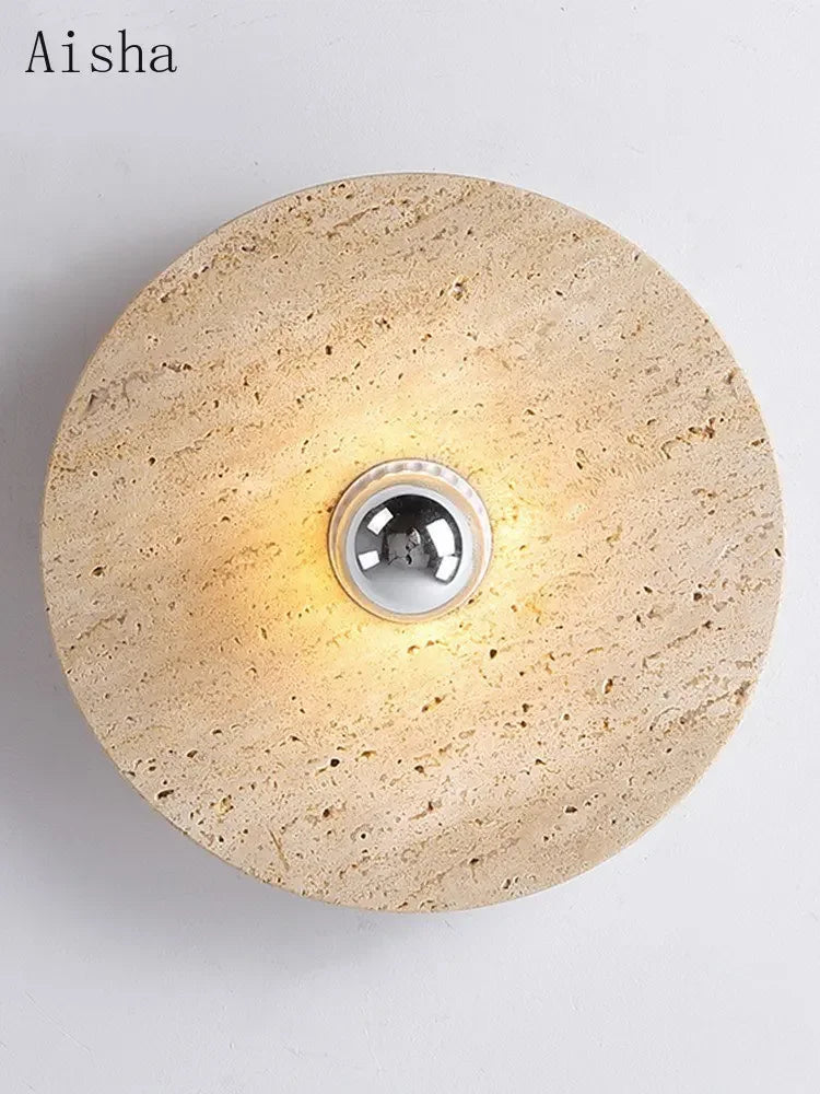 Spot Plafonnier de couloir rétro jaune en pierre de grotte