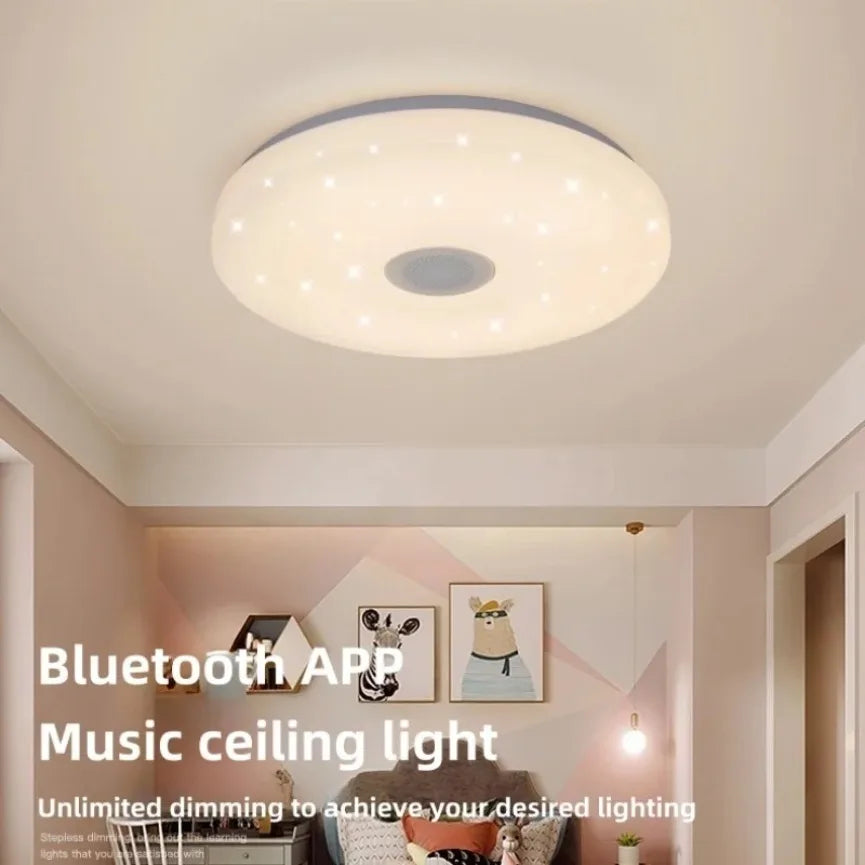 plafonnier led intelligent avec musique et télécommande - vue 5 sur 7