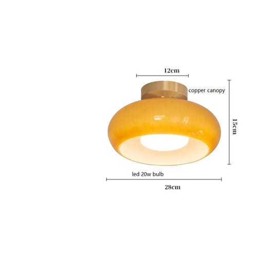 Bauhaus-Pendelleuchte aus Glas und goldfarbenem Metall mit LED - vue 16 sur 20