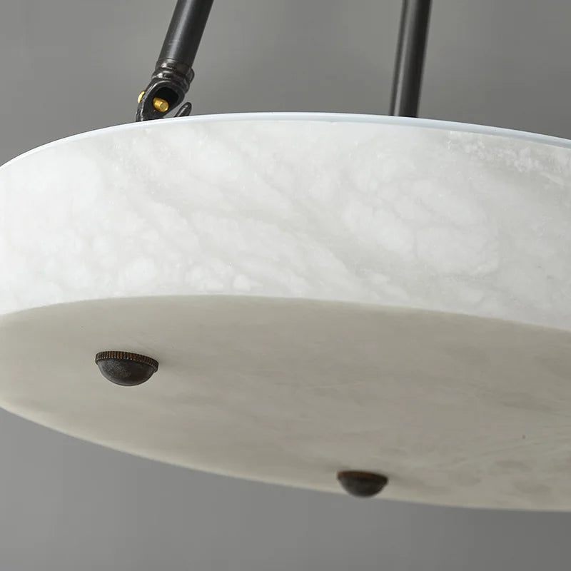 lustre en marbre et cuivre design moderne minimaliste rétro led - vue 7 sur 7