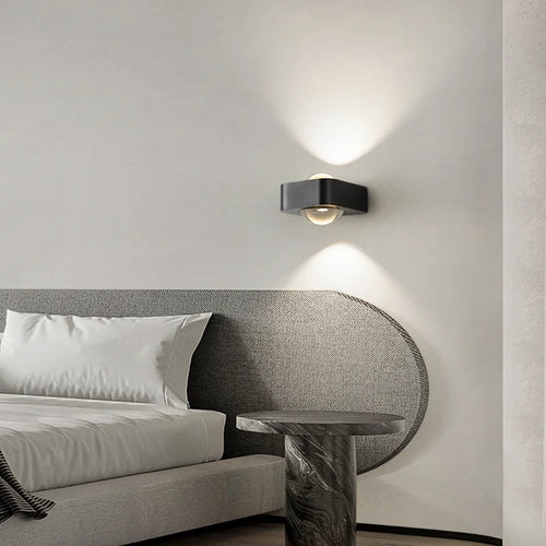 Moderne quadratische Wandleuchte Kupfer Luxus LED Doppelkopf - vue 5 sur 8