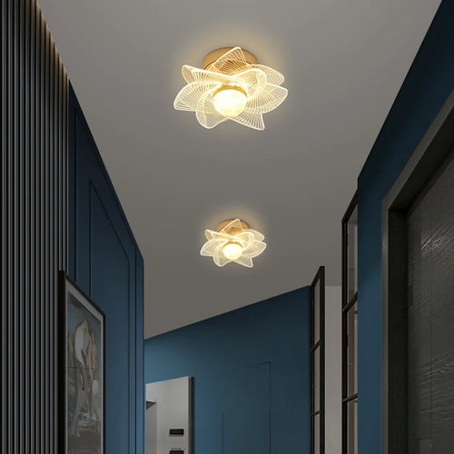 Moderne LED-Deckenleuchte im nordischen Design für Innenbereich und Balkon - vue 4 sur 13