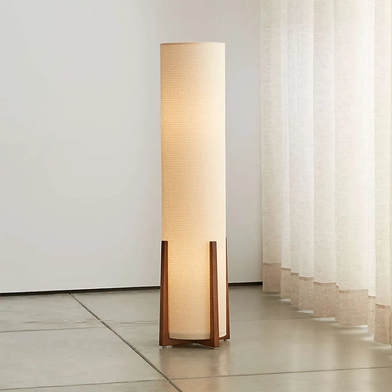 Nordique moderne Zen lampadaires support en bois massif Uminaires salon chambre chevet télécommande lumières sur pied décor à la maison - vue 3 sur 8