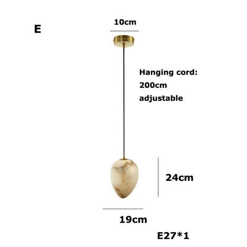 lustre suspendu led marbre géométrique intensité variable - vue 11 sur 12