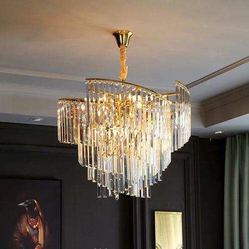 lustre en cristal de luxe spirale postmoderne décoratif