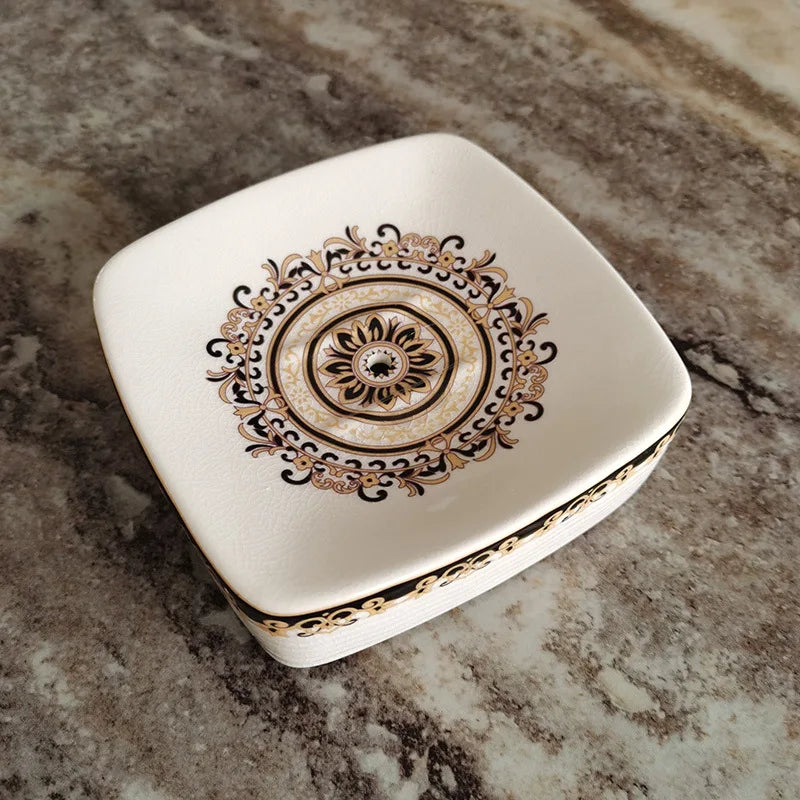 boîte à savon céramique européenne avec drainage créative pour salle de bain - vue 7 sur 11