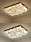 LED-Deckenleuchte dimmbar aus Kristall und Edelstahl für modernes Interieur