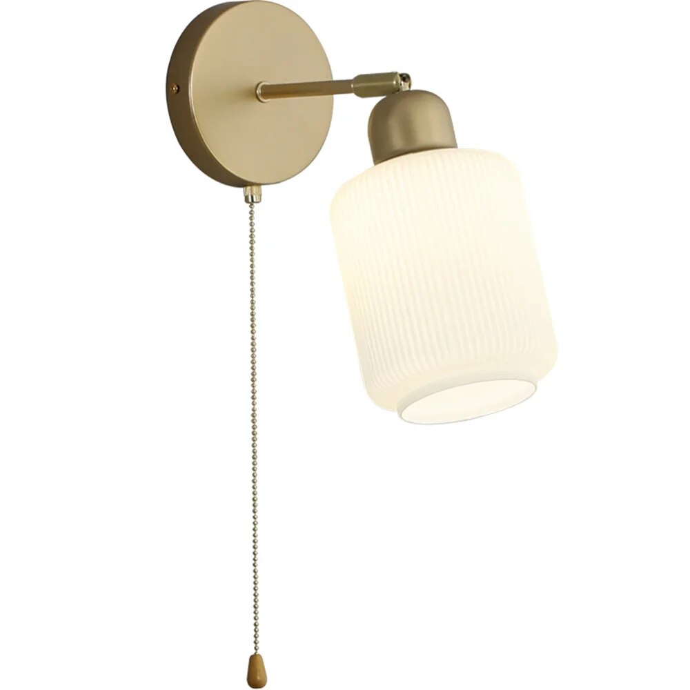 Lampe de chevet loft applique métal verre - vue 7 sur 9