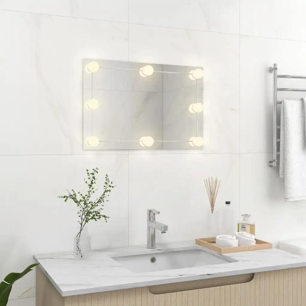 miroir mural rectangulaire avec lumières led décoratif pour intérieur - vue 7 sur 7