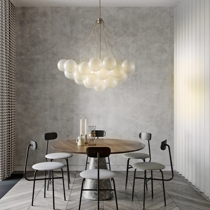 lustre boule de verre moderne led suspension nordique suspendu
