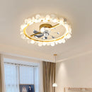 ventilateur de plafond moderne avec lumière et contrôle intelligent