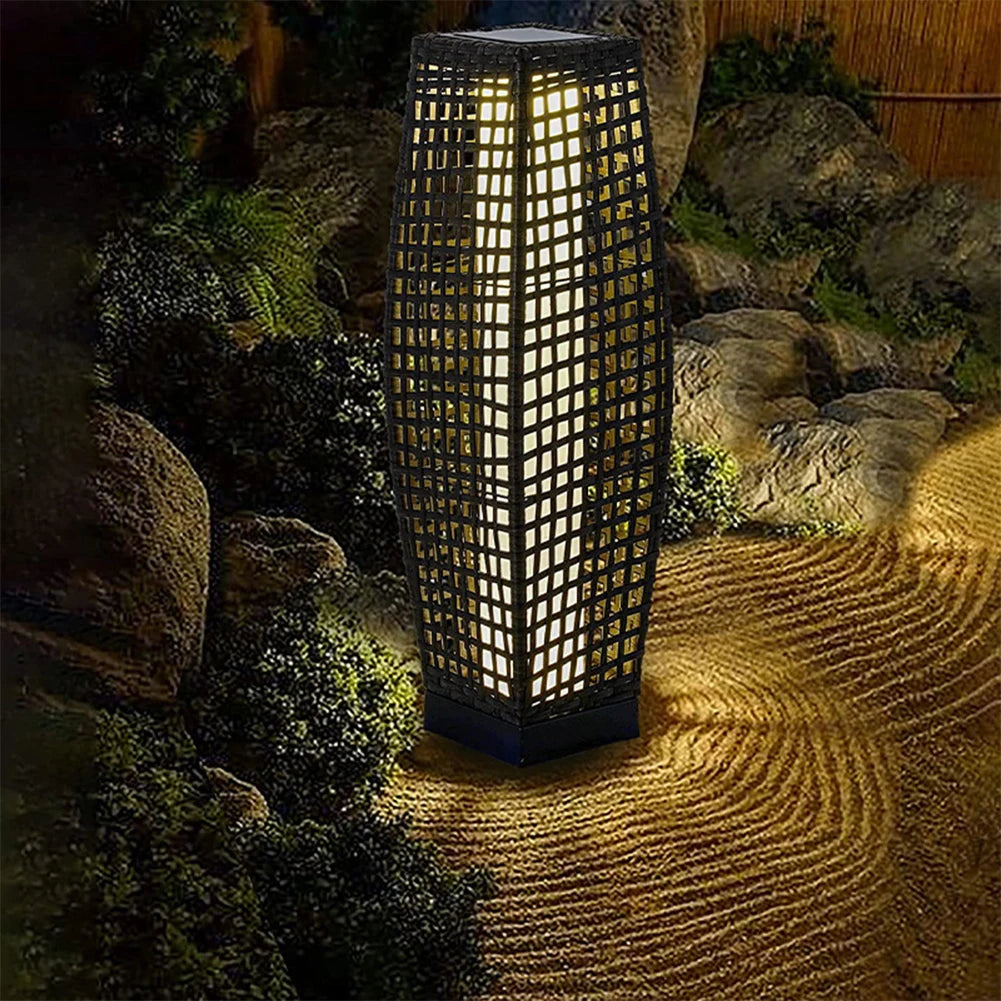 Dekorative Solar-Außenleuchte aus Rattan und Weide - vue 4 sur 8