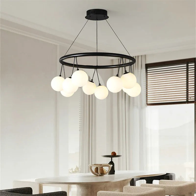 lustre post-moderne éclairage suspendu circulaire réglable design élégant - vue 4 sur 10