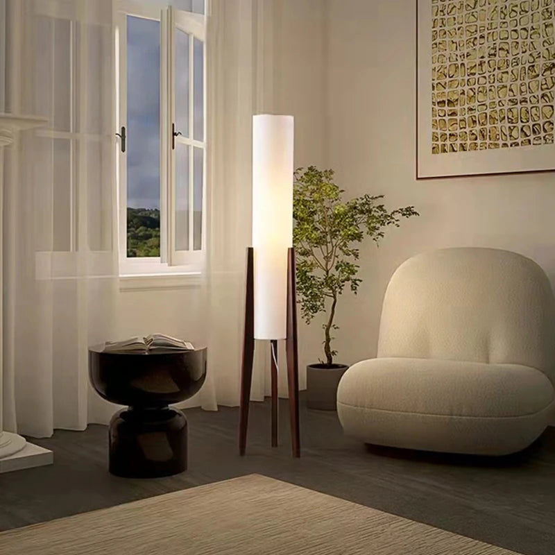 Lampadaire LED en bois style coréen - vue 4 sur 8