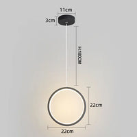 Anneau Lampes Suspendues Chambre Salon Suspension Éclairage Intérieur Lampe De Chevet Restaurant Bar Blanc Noir LED Lampes Industrielles