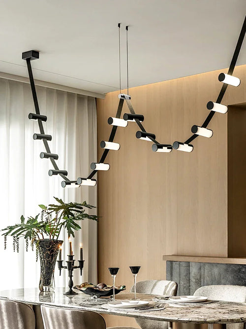 Nordischer Leder-Kronleuchter Design für dekorative Pendelbeleuchtung - vue 3 sur 6