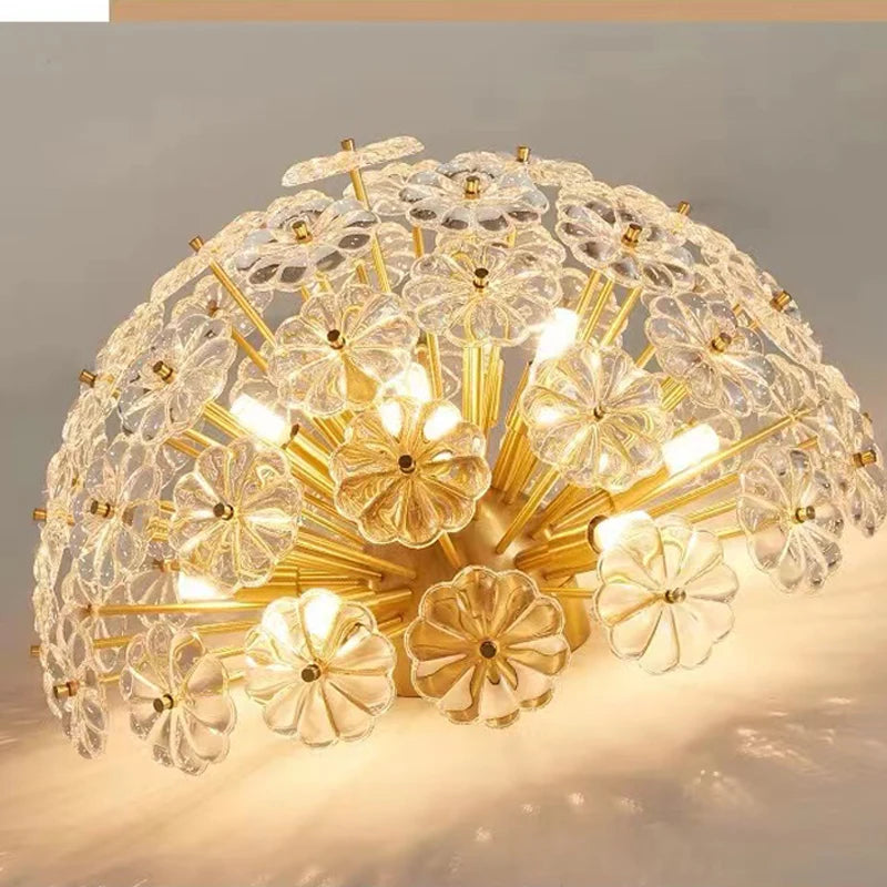 plafonnier en verre cristal luxe design nordique pour intérieur moderne - vue 5 sur 9