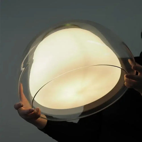 suspension en verre double couche style danois pour intérieur élégant