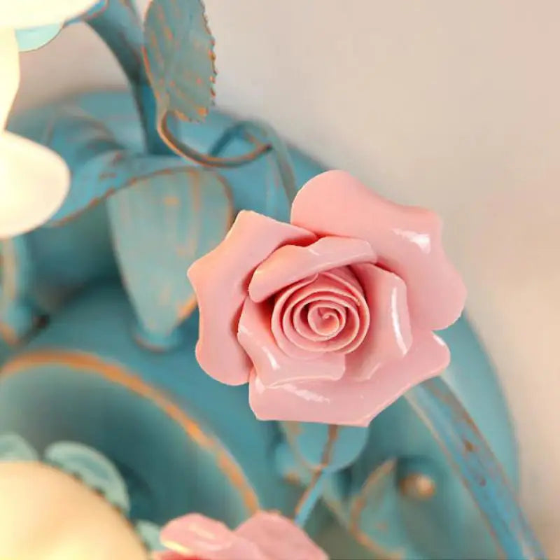 plafonnier rétro en céramique fleurs et plantes lumineuses - vue 7 sur 16