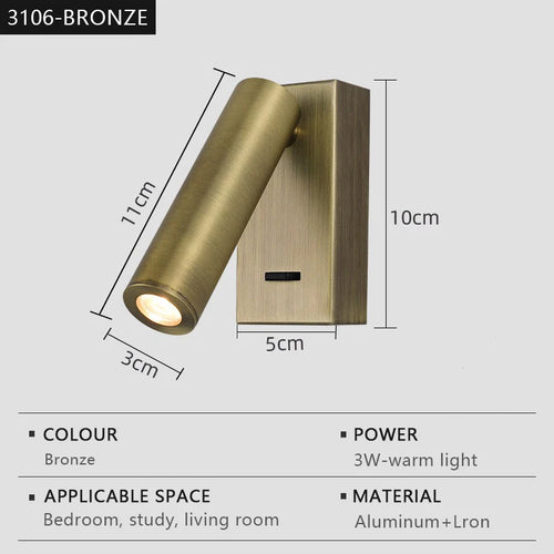 Applique murale led moderne réglable rotative pour lecture - vue 13 sur 12