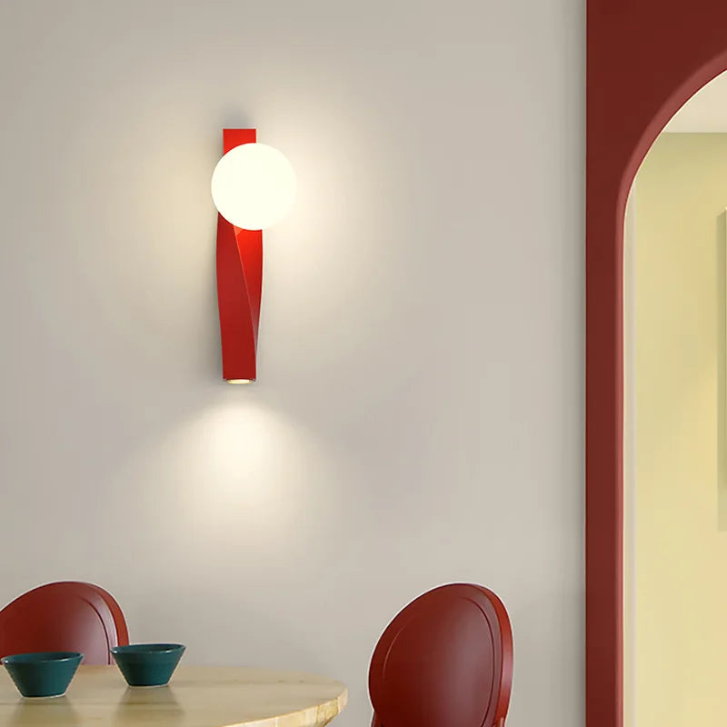 applique murale led en aluminium et verre rotatif - vue 2 sur 12