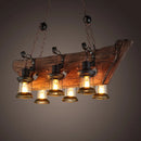 lustre rétro en bois style industriel pour café et restaurant