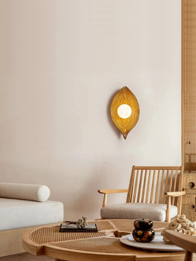 applique murale créative en résine avec motif feuilles décoratif - vue 4 sur 9