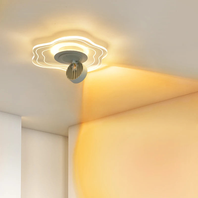 plafonnier encastré led nordique simple avec spots - vue 5 sur 9