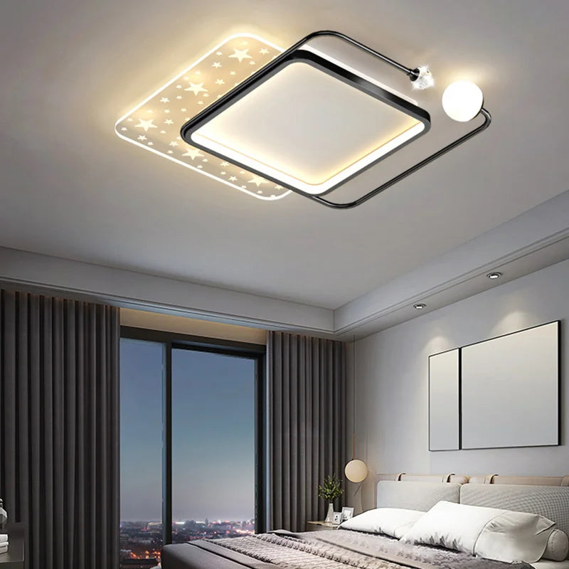plafonnier led doré style nordique créatif pour toute la maison - vue 4 sur 23