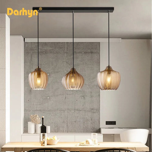 Lampe led suspendue verre design moderne