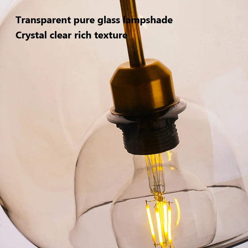 Suspension design boule nordique en verre fumé - vue 5 sur 8