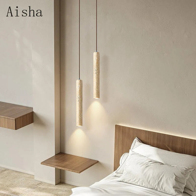 suspension nordique wabi-sabi en pierre pour éclairage intérieur - vue 5 sur 8