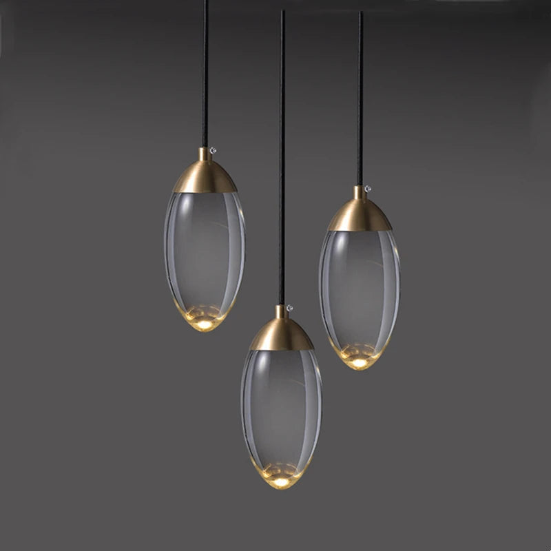 Lustre de salle à manger en cristal K5 de luxe moderne tout en cuivre salon - vue 6 sur 11