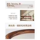 American solid wood bathroom mirror with irregular and retro decoration, Nordic household dressing mirror